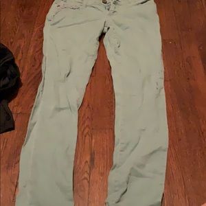 Olive green skinny jeans